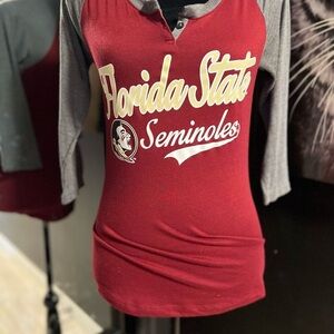 🔥3 for $25🔥 ❤️❤️LIKE NEW- FLORIDA STATE SHIRT WITH 3/4” SLEEVES SZ S❤️❤️